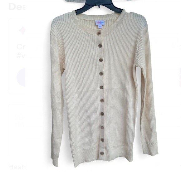 LuLaRoe Cream Cardigan Sweater - Picture 3 of 4